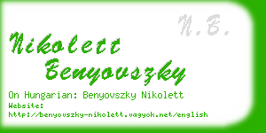nikolett benyovszky business card
